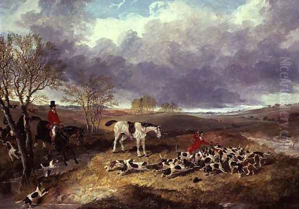 The Cambridgeshire Hunt: the Death Oil Painting by John Frederick Herring Snr