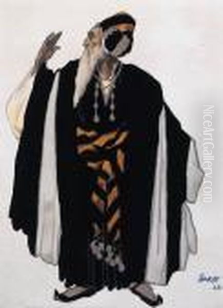 Costume Design For Judith: A Jewish Elder Oil Painting by Lev Samoilovich Bakst