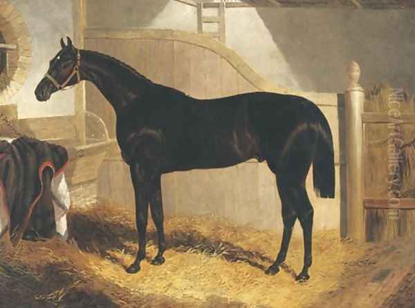 Faugh A Ballagh Winner Of St. Leger 1844 Oil Painting by John Frederick Herring Snr