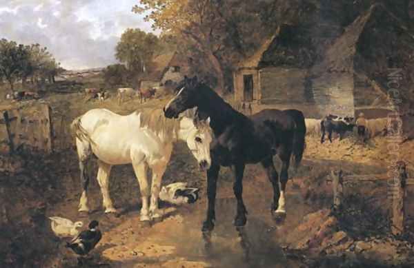 A Farmyard Oil Painting by John Frederick Herring Snr