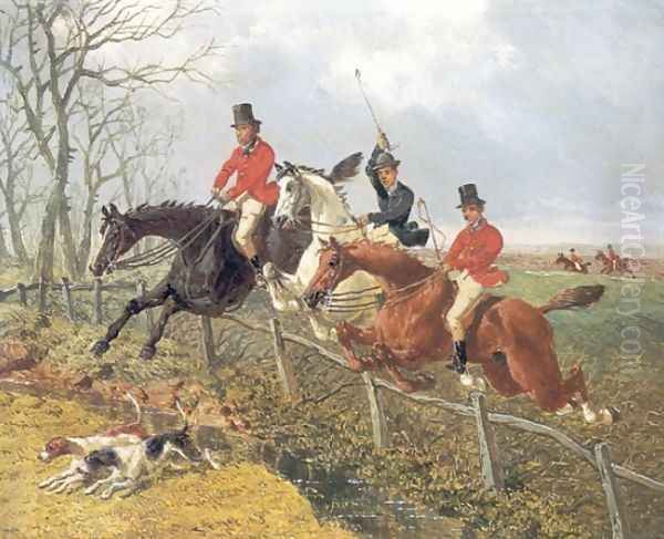 Over the Fence Foxhunting Oil Painting by John Frederick Herring Snr