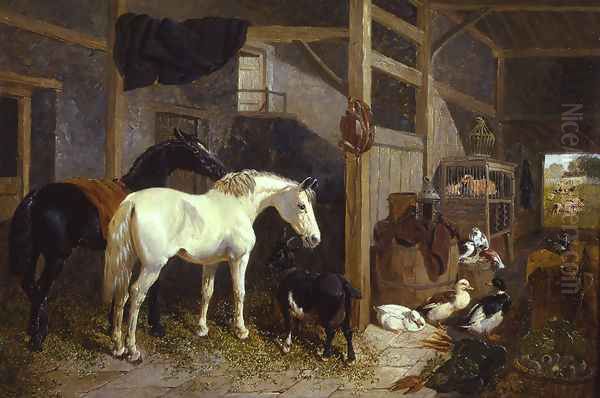 The Barnyard, Meopham Oil Painting by John Frederick Herring Snr