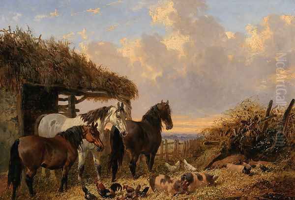 End of Day Oil Painting by John Frederick Herring Snr