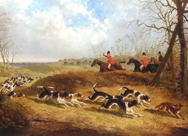 Foxhunting, Full Cry Oil Painting by John Frederick Herring Snr