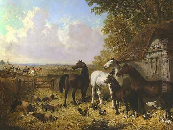 Farmyard Oil Painting by John Frederick Herring Snr