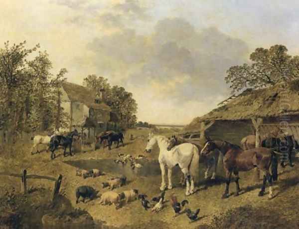 The Homestead Oil Painting by John Frederick Herring Snr