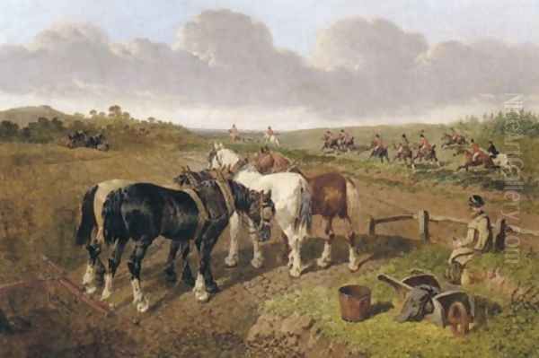 Setting Out Oil Painting by John Frederick Herring Snr