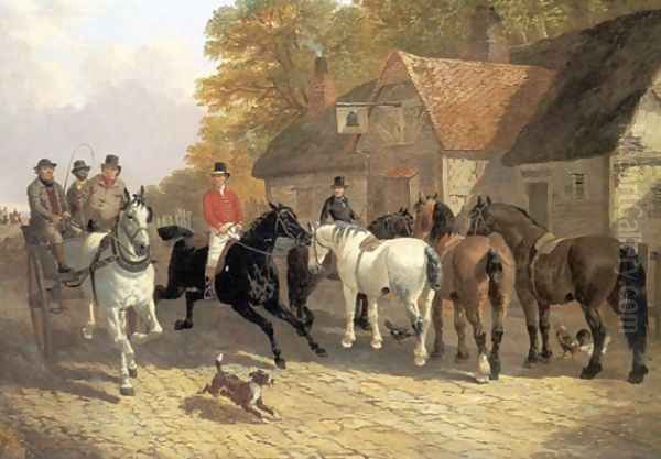 Going to Barnet Fair Oil Painting by John Frederick Herring Snr