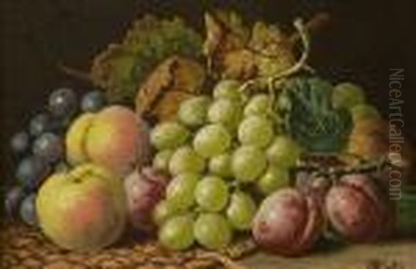 Pair Of Still Lifes With Fruit Oil Painting by Charles Thomas Bale