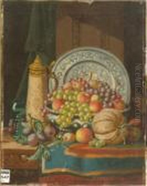 Salver, Stein, Rummer And Fruit Oil Painting by Charles Thomas Bale