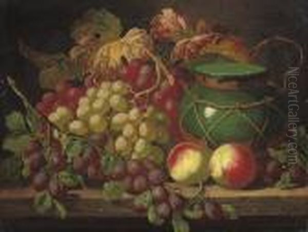 Still Life With Grapes And Jar Oil Painting by Charles Thomas Bale