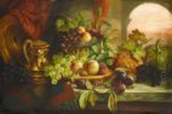 Still Life With Fruit Including Oil Painting by Charles Thomas Bale