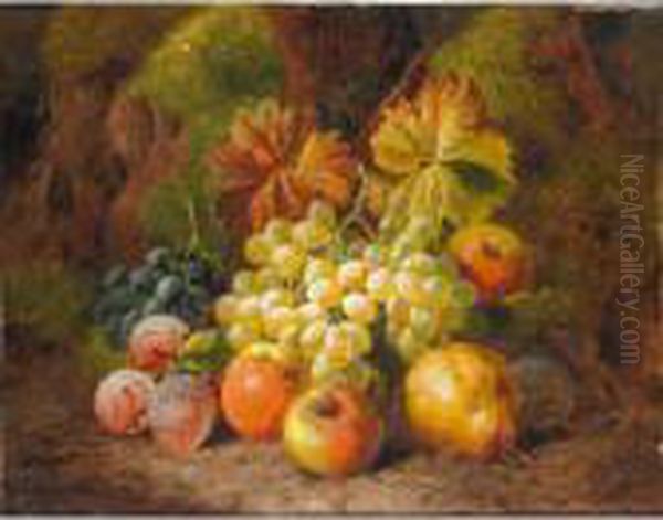 Still Life Of Apples, Pears, Plums And Grapes Oil Painting by Charles Thomas Bale