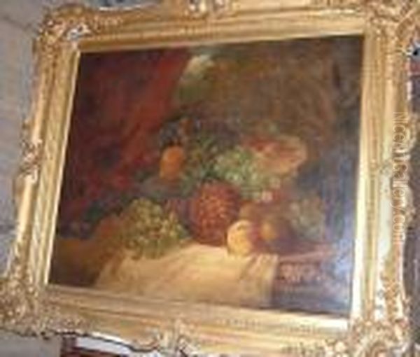 Still Life Offruit Oil Painting by Charles Thomas Bale