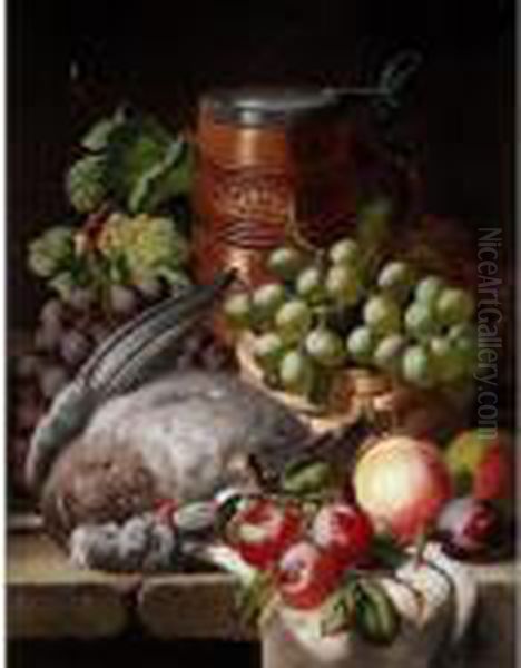 Still Life With Fruit And Game Oil Painting by Charles Thomas Bale