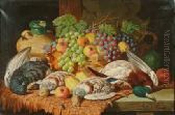 Still Life With Game And Fruit Oil Painting by Charles Thomas Bale