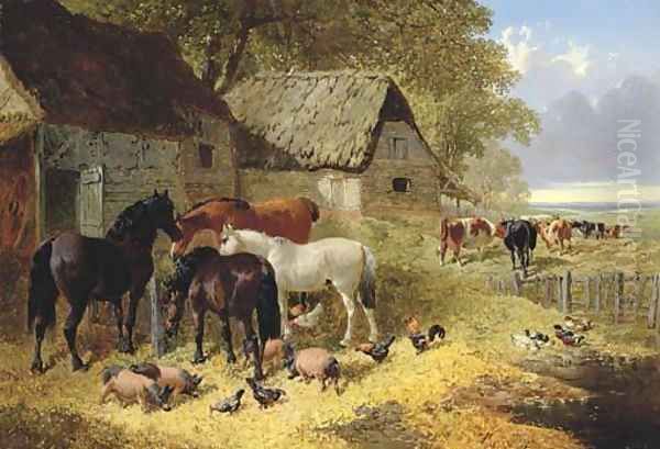 Farmyard companions 2 Oil Painting by John Frederick Herring Snr