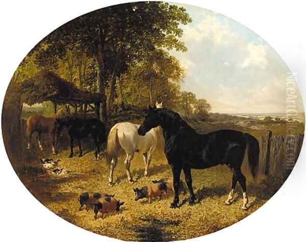 In the farmyard 2 Oil Painting by John Frederick Herring Snr