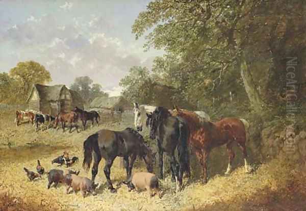 Feeding time Oil Painting by John Frederick Herring Snr