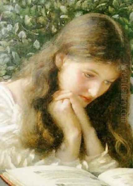 Idle Tears Oil Painting by Edward Robert Hughes R.W.S.