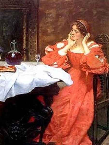 The Shrew Katherina Oil Painting by Edward Robert Hughes R.W.S.