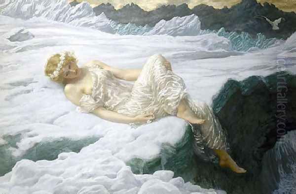 Heart Of Snow Oil Painting by Edward Robert Hughes R.W.S.