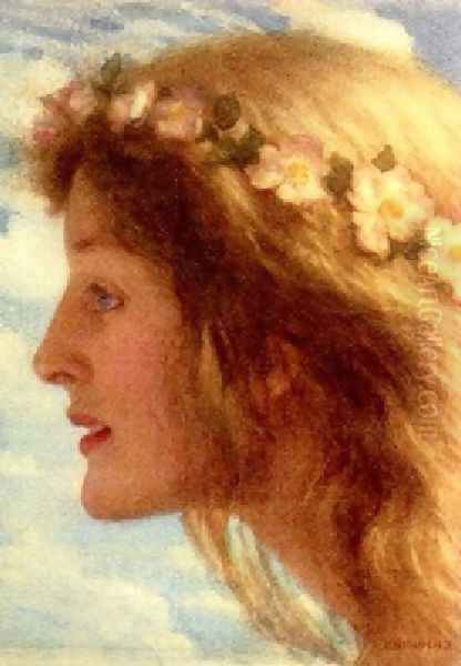 Day Oil Painting by Edward Robert Hughes R.W.S.