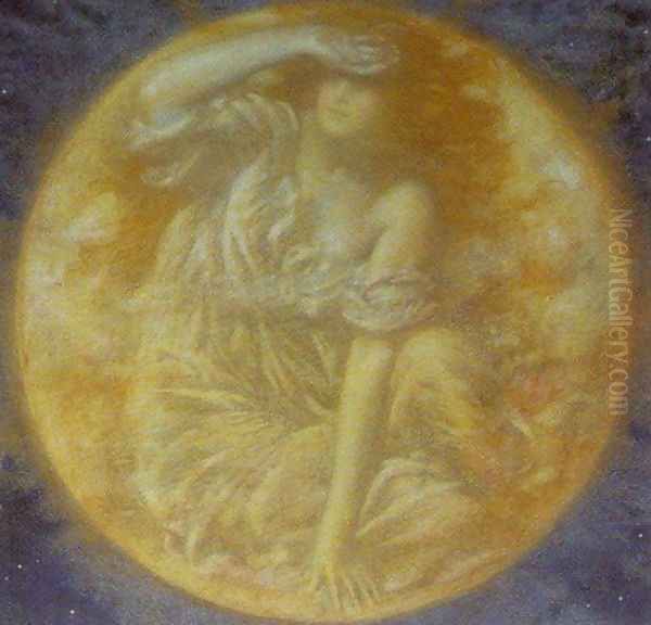 Radiant Moon (detail) Oil Painting by Edward Robert Hughes R.W.S.