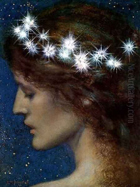 Star Of Heaven Oil Painting by Edward Robert Hughes R.W.S.