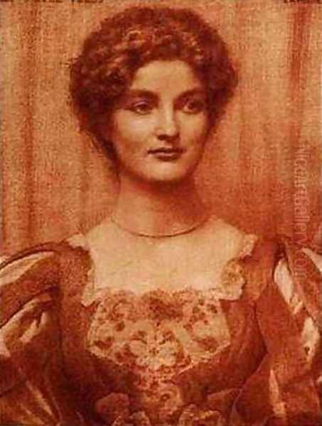 Portrait of Hilda Tebbs Oil Painting by Edward Robert Hughes R.W.S.