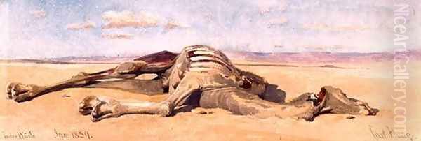 A Dead Camel Oil Painting by Carl Haag