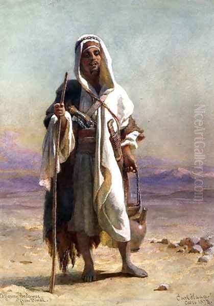 A Young Bedawee from Sinai Oil Painting by Carl Haag