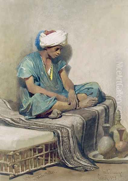 A Himali or water seller Oil Painting by Carl Haag