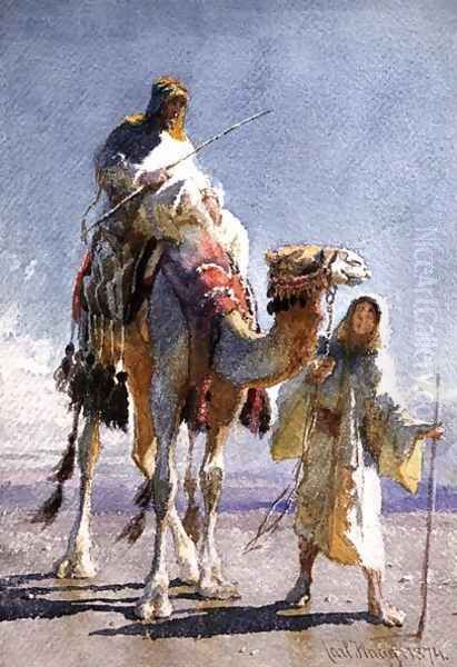 The Shaik and his Guide Oil Painting by Carl Haag