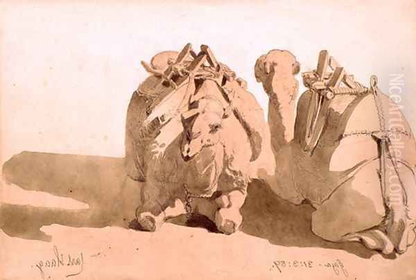 Study of camels Oil Painting by Carl Haag