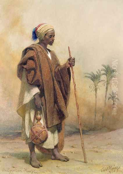 An Egyptian Haji Oil Painting by Carl Haag