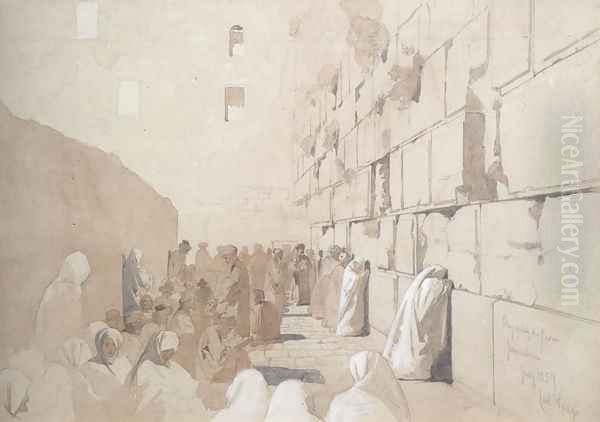 Am Klageplatz der Juden Wailing Wall at Jerusalem Oil Painting by Carl Haag