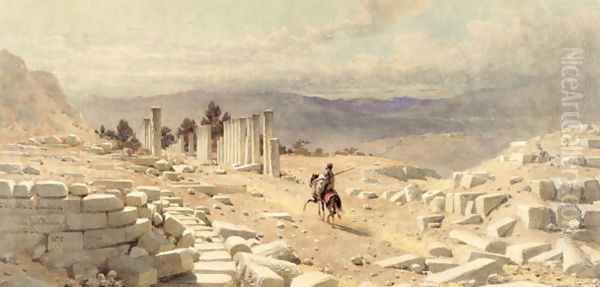 The Entrance of Ancient Samaria Oil Painting by Carl Haag