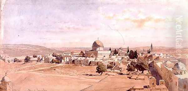 The Haraam es Shereef Jerusalem Oil Painting by Carl Haag