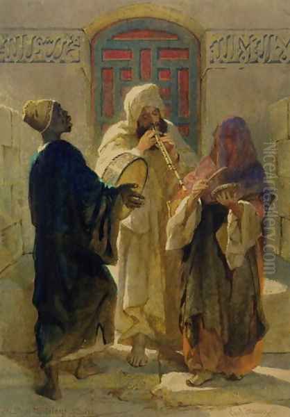 The Street Musicians of Cairo Oil Painting by Carl Haag