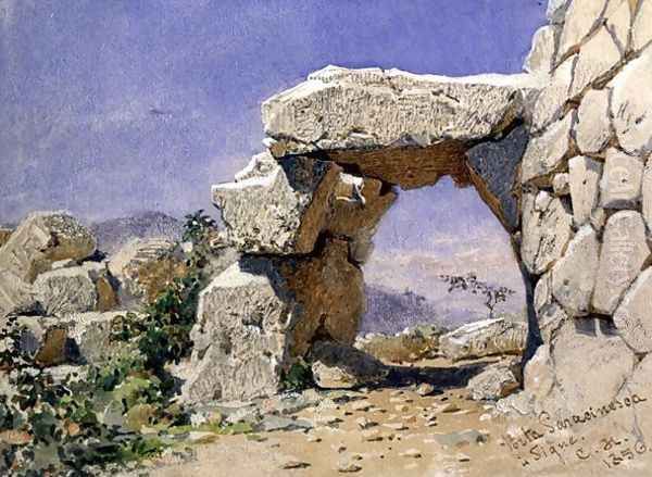 Porta Saracinesa a Signe Oil Painting by Carl Haag