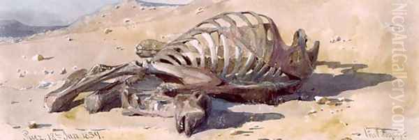 The Bones of a Camel Suez Oil Painting by Carl Haag