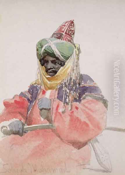 Portrait of an Arab Oil Painting by Carl Haag