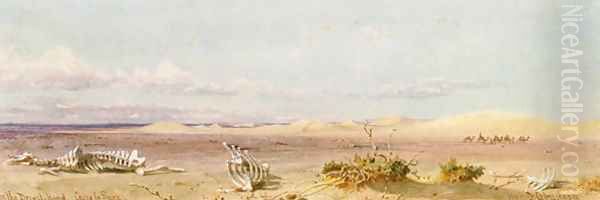 Sand Hills in the Desert Cairo Suez Oil Painting by Carl Haag