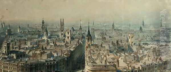 View of London from Monument looking North Oil Painting by Carl Haag