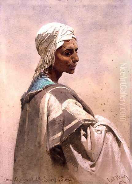 Auwatt a Servant at the Convent of Sinai Oil Painting by Carl Haag