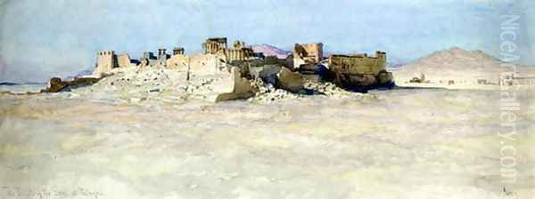 South East Corner of the Temple of the Sun Palmyra Oil Painting by Carl Haag