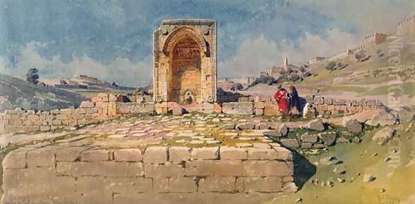 The Valley and lower Pool of Gihon Jerusalem Oil Painting by Carl Haag