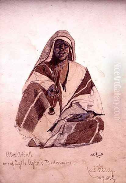 Abd Allah one of Agile Aghas Bedouin Oil Painting by Carl Haag