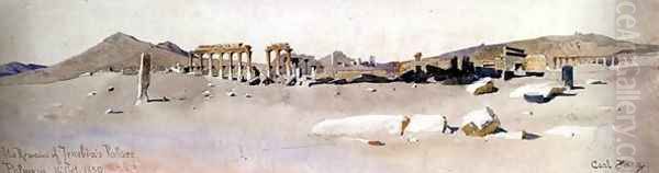 The Remains of Zenobias Palace Palmyra 2 Oil Painting by Carl Haag